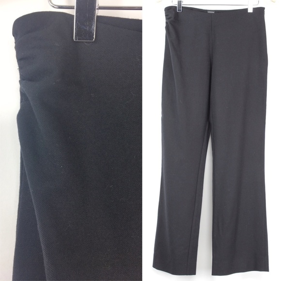 Joseph Wool Gab Ruched Wide Leg Trouser Pants 1103